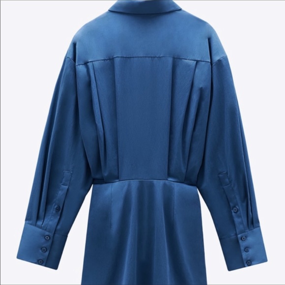 Zara Blue Shirt Dress Small - Picture 2 of 3